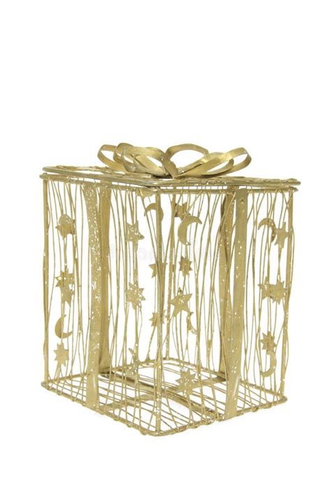 christmas metal gold wire gift box 2010|Gold Metal Wire Box .